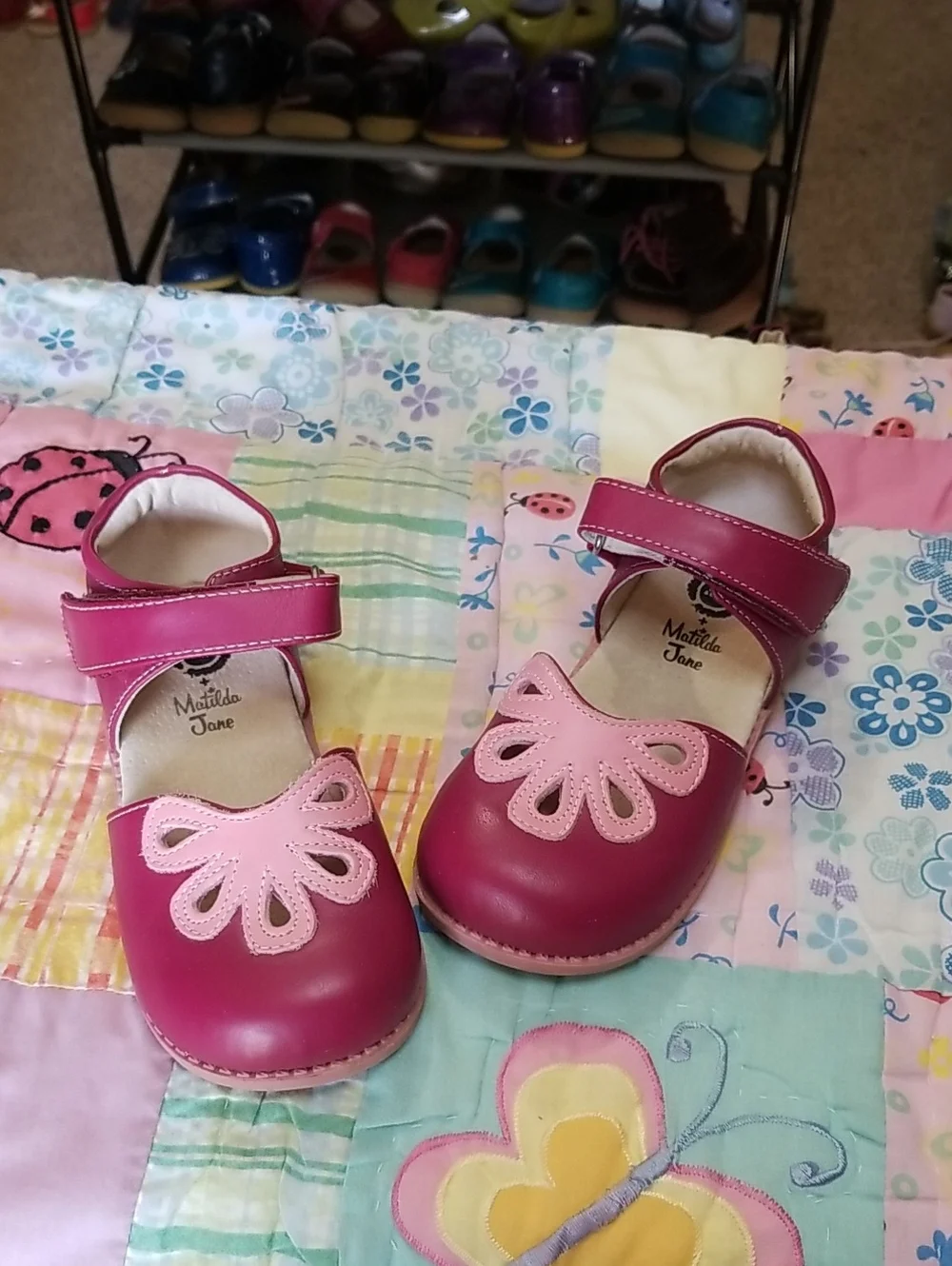 Matilda Jane Livie & Luca Leather Mary Jane Shoes Size 12 Petals